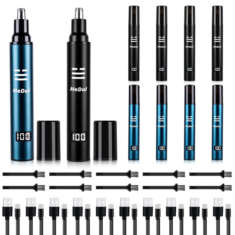 10 Pack Nose Hair Trimmer for Men & Women Professional Painless Eyebrow Facial Hair Trimmer for Male and Female Travel Ear and Nose Hair Clipper USB Rechargeable Trimmers with Digital Display