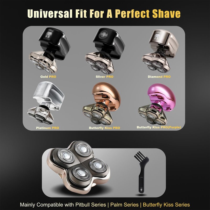 Razor Replacement Blades - for Forte PRO 4 Head Compatible with Skull Shaver Pitbull Pro - for Pitbull Silver Gold PRO SX5 & Palm MX5 & Butterfly Kiss Pro - Bald Men Electric Shavers Accessories
