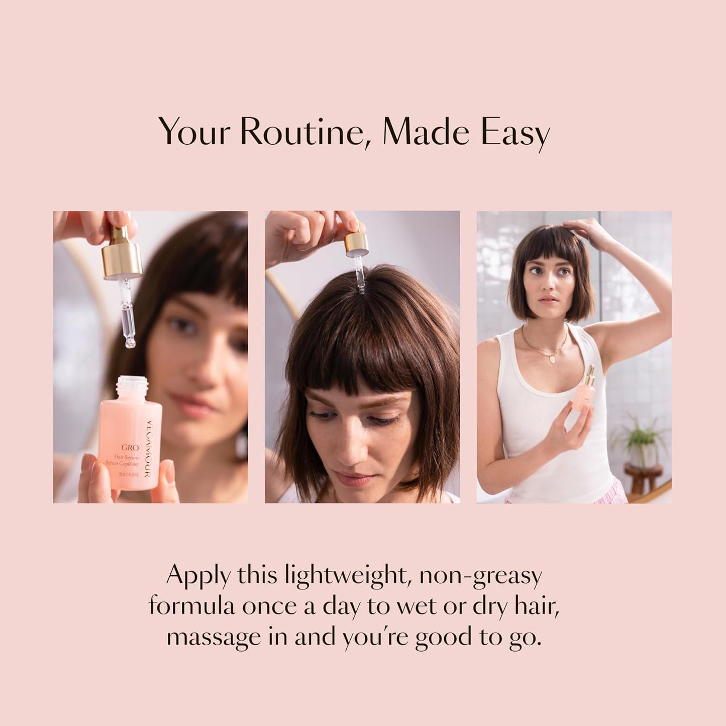 GRO Hair Serum for Thinning & Shedding - Thicker, Fuller Hair in 90 Days | Non-Oily, Vegan, Bergamot Scent