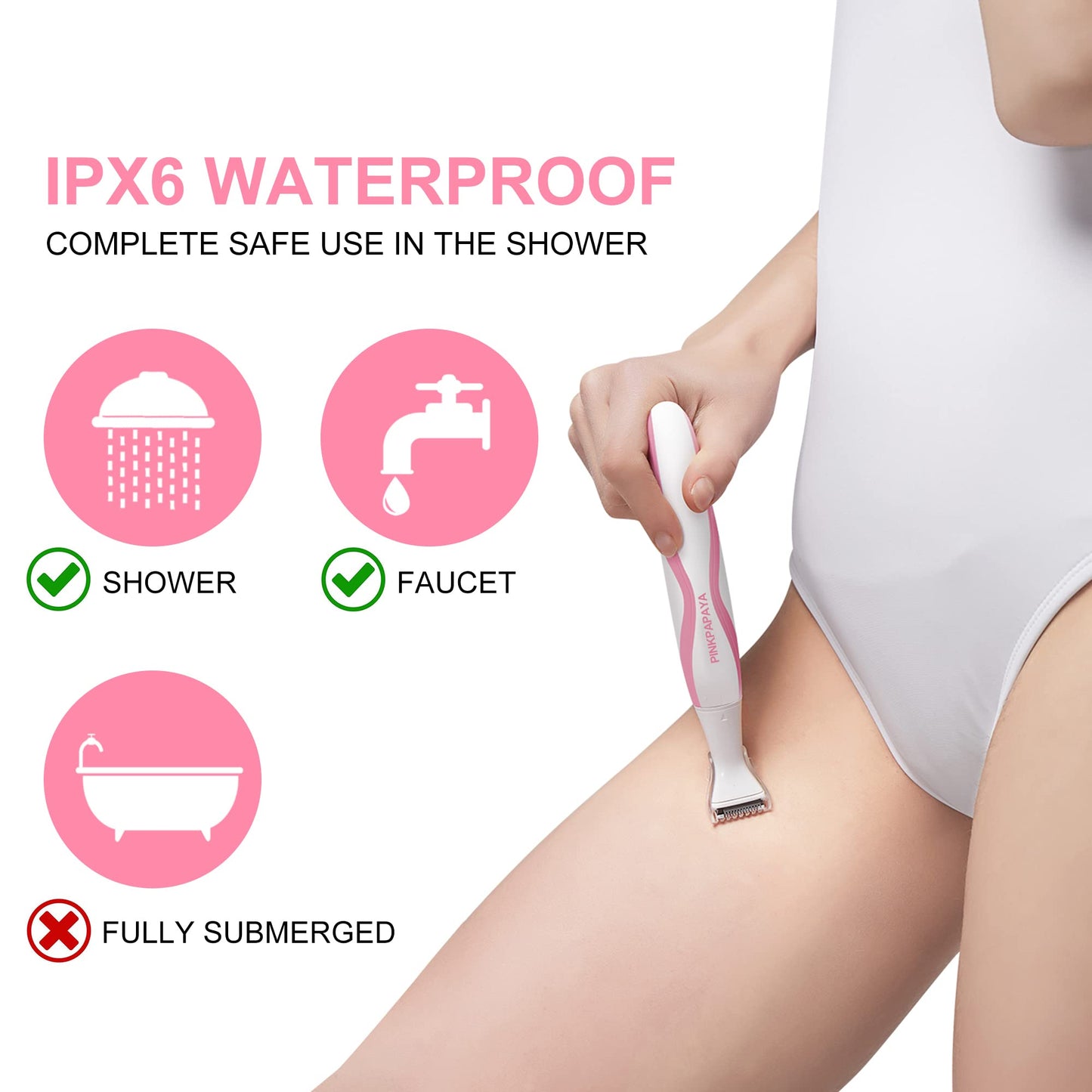 pinkpapaya 4in1 Nose Hair Trimmer for Women,Facial Hair Remover,Electric Face Shaver Razor for Nose Ear,Bikini Trimmer,Facial Hair Removal,Black/iu7x