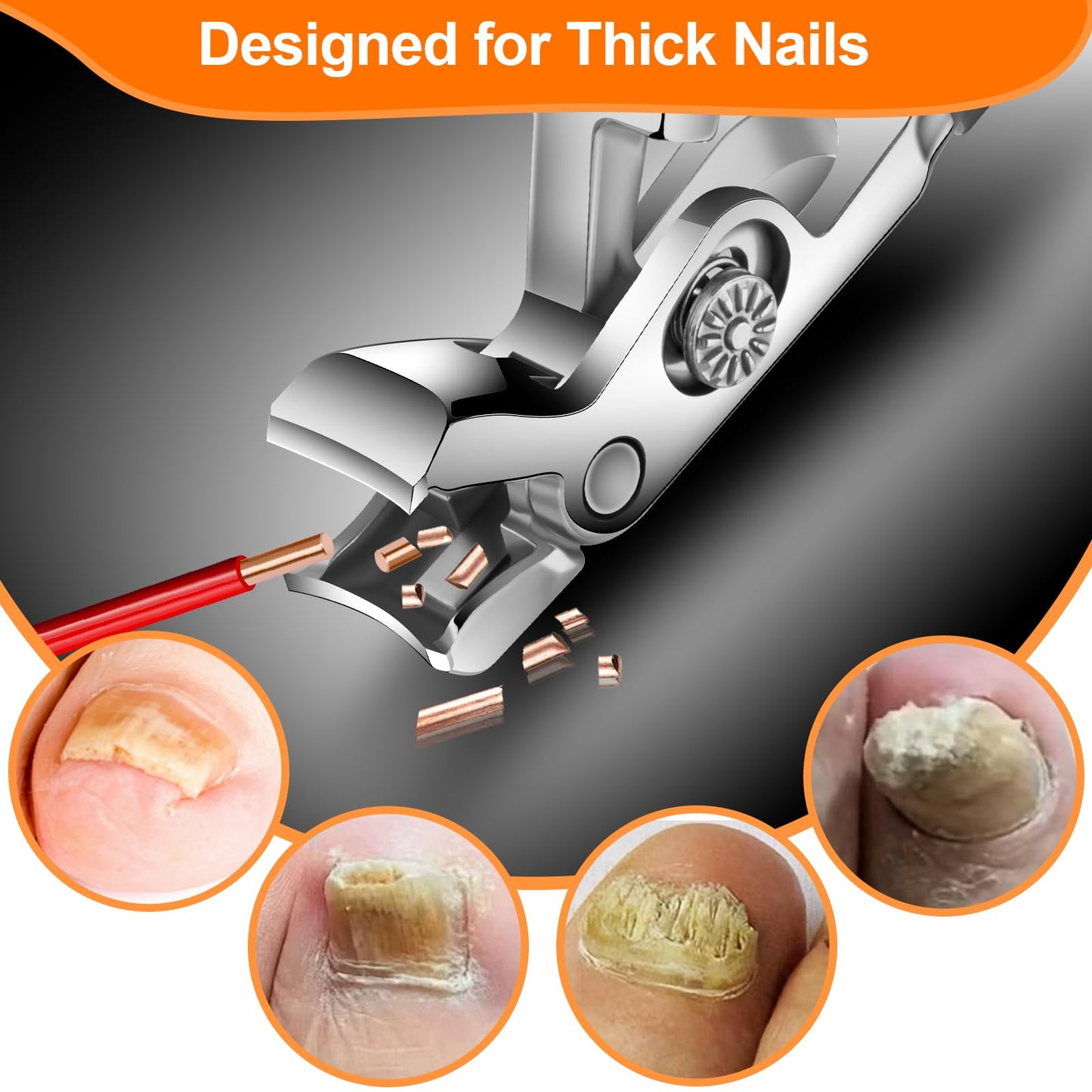 Toenail Clippers for Seniors – Non-Slip Long Handle, Curved Head & Ergonomic Design, Ideal for Arthritic Hands, Thick Nails, Men & Women, 18-Month Replacement Warranty
