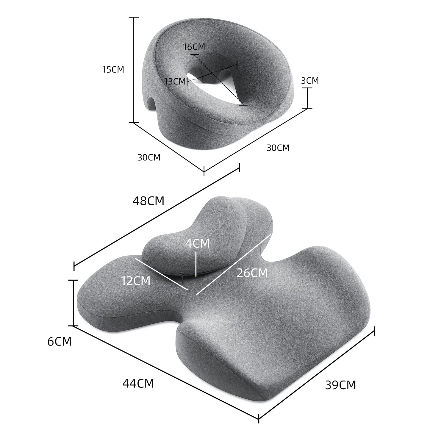 OSZZT Massage headrest for Bed, a Chest and face Support Sleep Pillow, is Suitable for Massage, SPA and Sleep. Face Down for Eye Surgery， After Surgery for Sleeping (Grey)