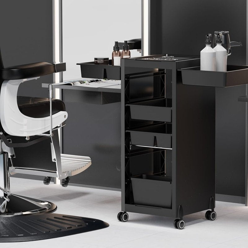 OmySalon Salon Trolley Cart - Rolling Hair Organizer with 6 Drawers | Ideal for Stylists & Barbershops