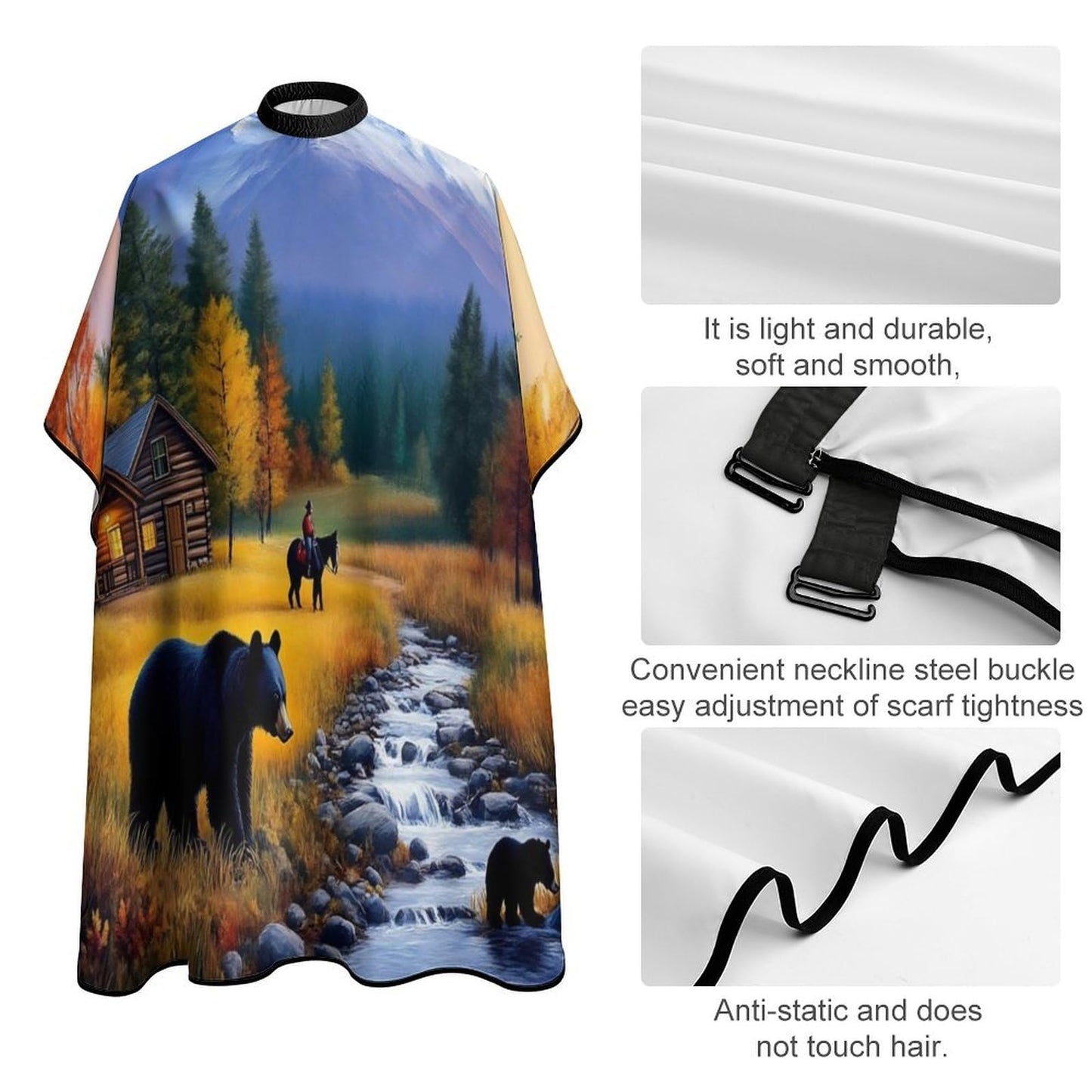 Premium Professional Hair Cutting Cape Unisex Salon Barber Cape with Adjustable Closure Bears