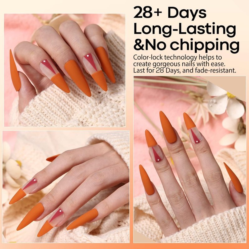 Bright Orange Gel Nail Polish - Neon Soak Off UV LED for Autumn Nail Art | 15 ML