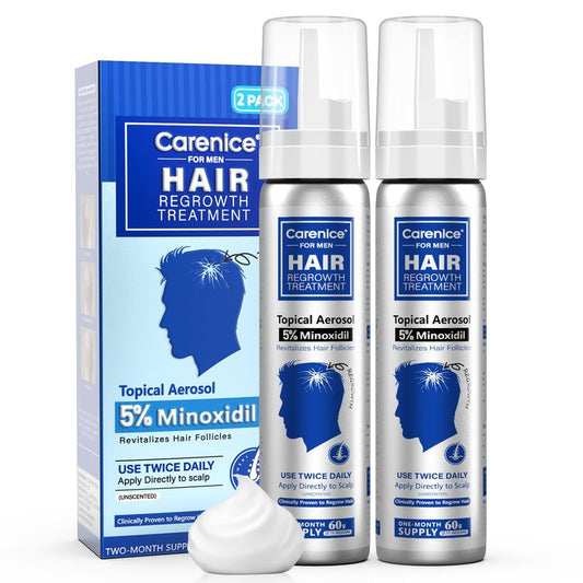 Minoxidil Foam for Men - 5% Hair Growth Treatment with Biotin | Unscented, 4.22oz, 2 Month Supply