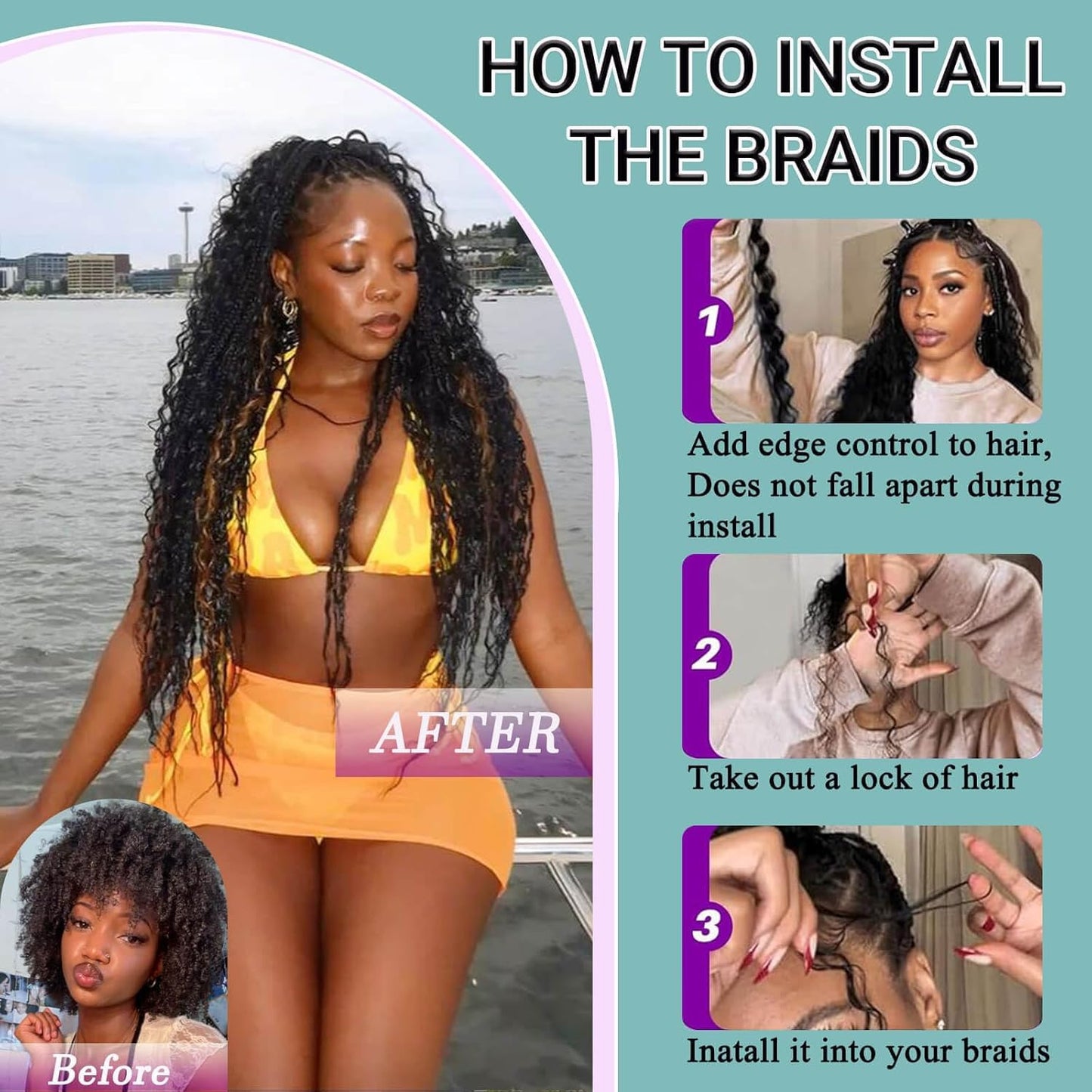 Human Braiding Hair for Boho Braids 120g 12A Deep Wave Bulk Human Hair Curly Bundles Wet and Wavy Knotless 100% Virgin Hair Extensions No Weft Bohemian Braids 3 Bundles/Pack Natural Color 16Inch