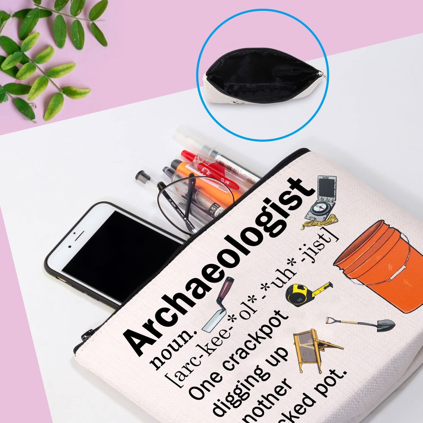 GJTIM Archaeologist Definition Makeup Bag - Anthropology Archaeology Artifact Gift for Students Graduation