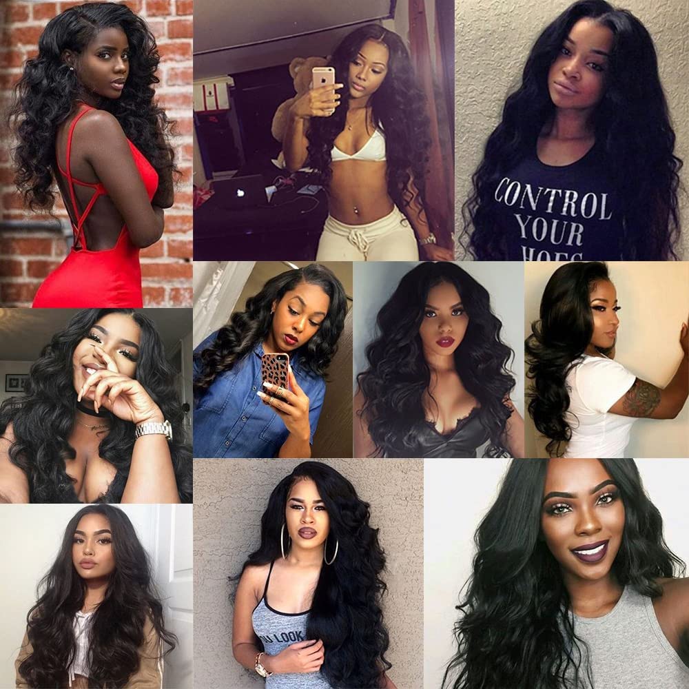 Body Wave Bundles Human Hair Human Hair Bundles 16 18 20 Inch Unprocessed Virgin Double Weft 1b Bundle Hair Extensions Natural Black Color