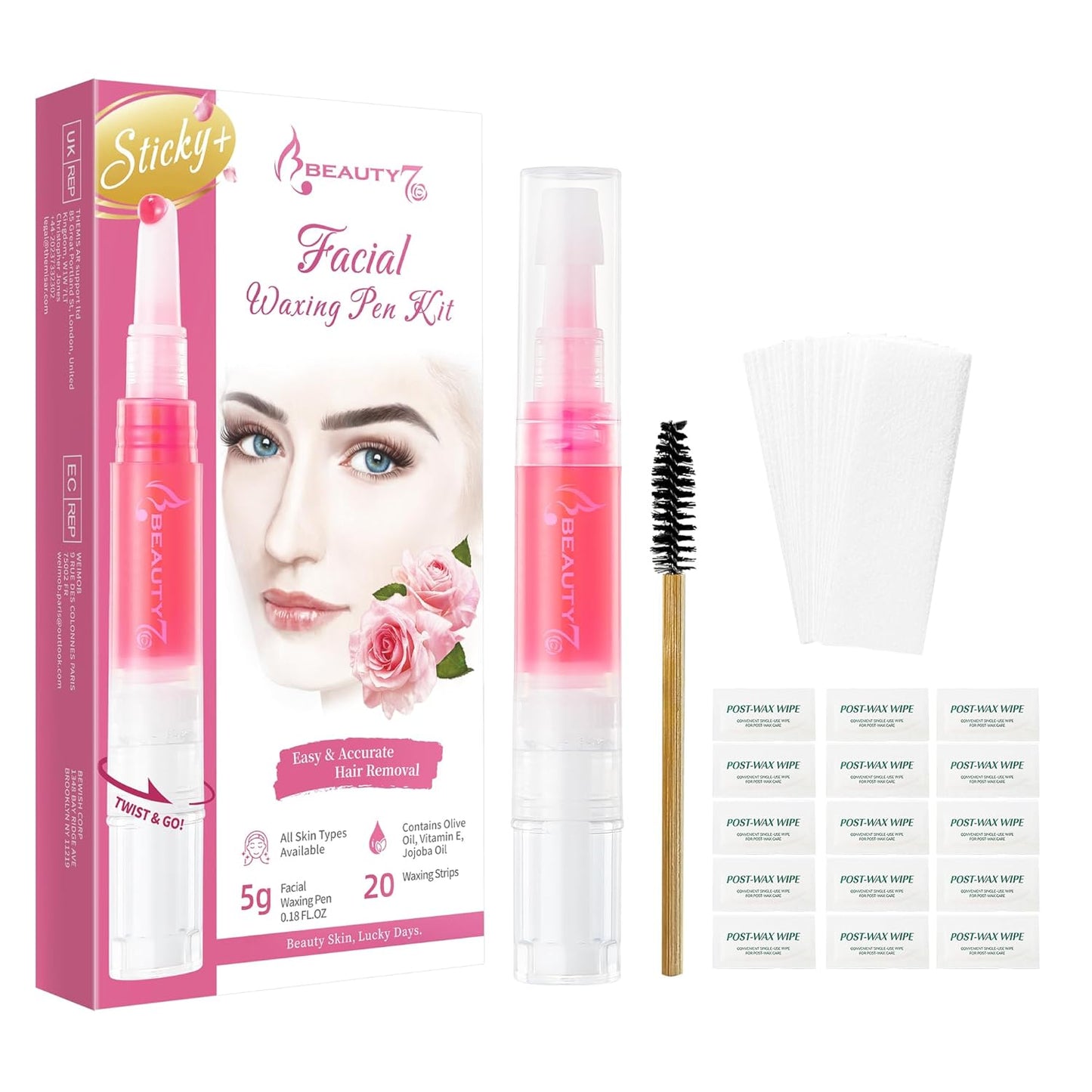 Sticky Eyebrow Wax - Facial Hair Removal for Upper Lip, Cheeks & Chin | All Skin Types, Eyebrow Shaper Wax