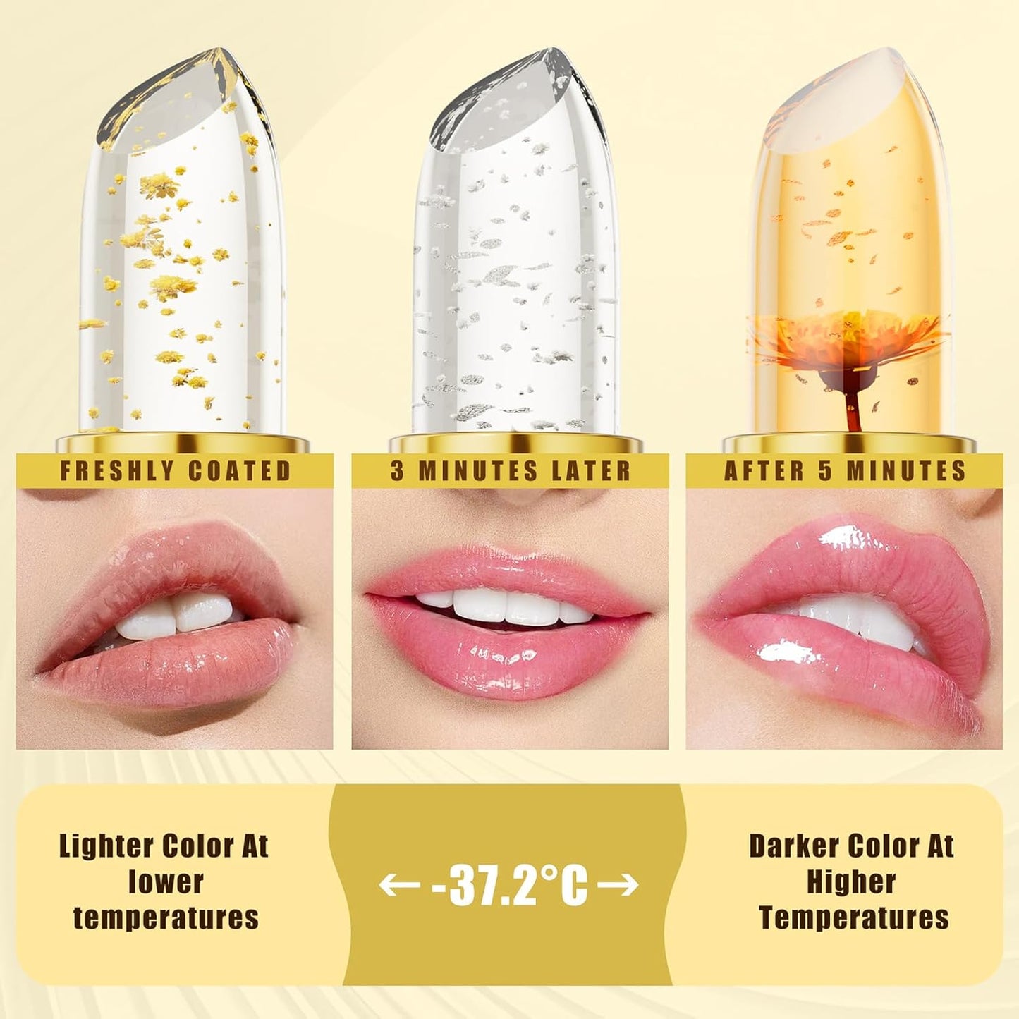 MUNIP Color Changing Lipstick - Transfer-Proof, pH Adjusting Formula for Women | Long-Lasting Moisturizing Jelly (1 Set)