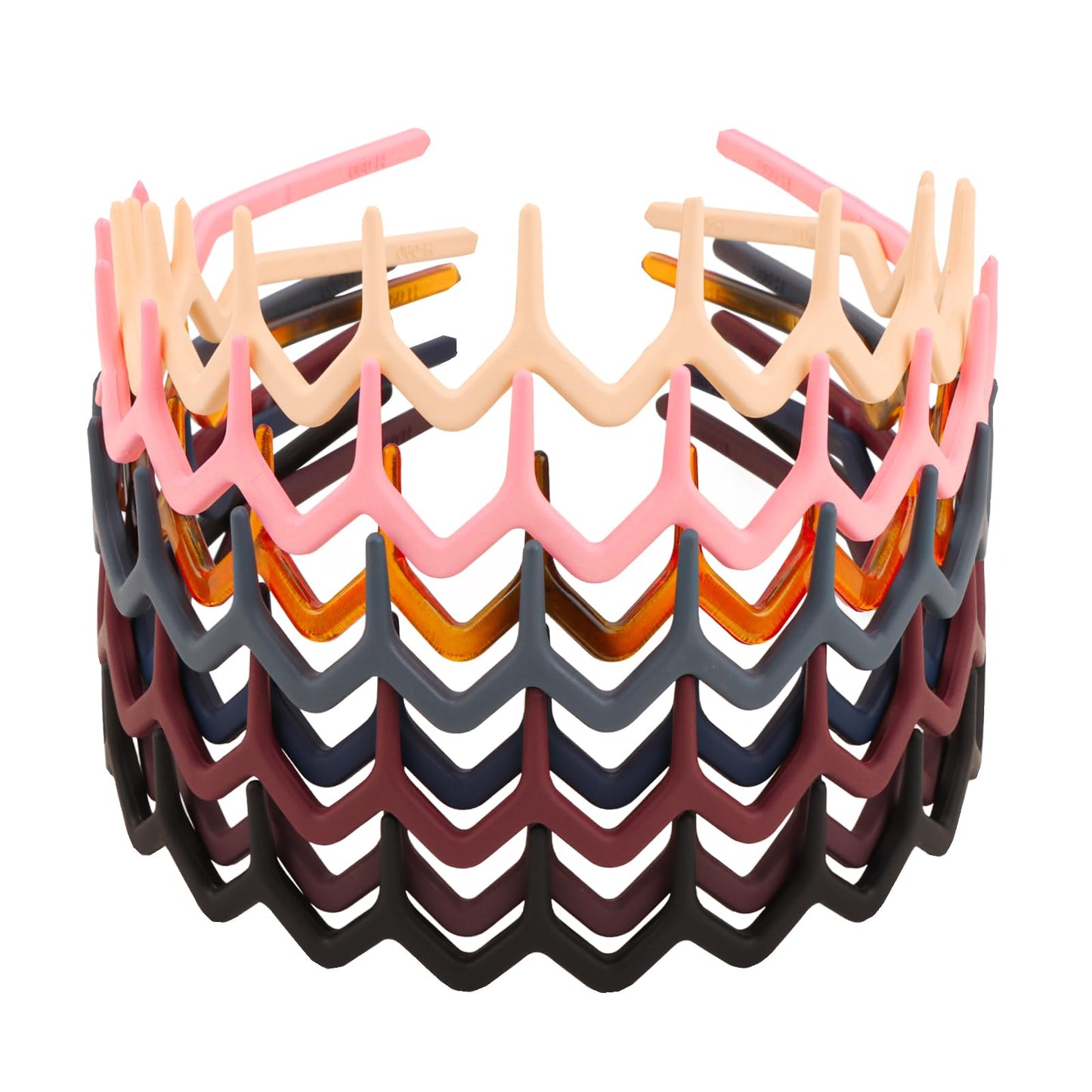 Canitor 8 Pieces Zig Zag Headbands Gifts for Women Teen Girls 90s Outfits Fashion Hair Accessories Trendy Zigzag Hair Bands for Women's Hair Thin Wave Teeth Comb Head Bands