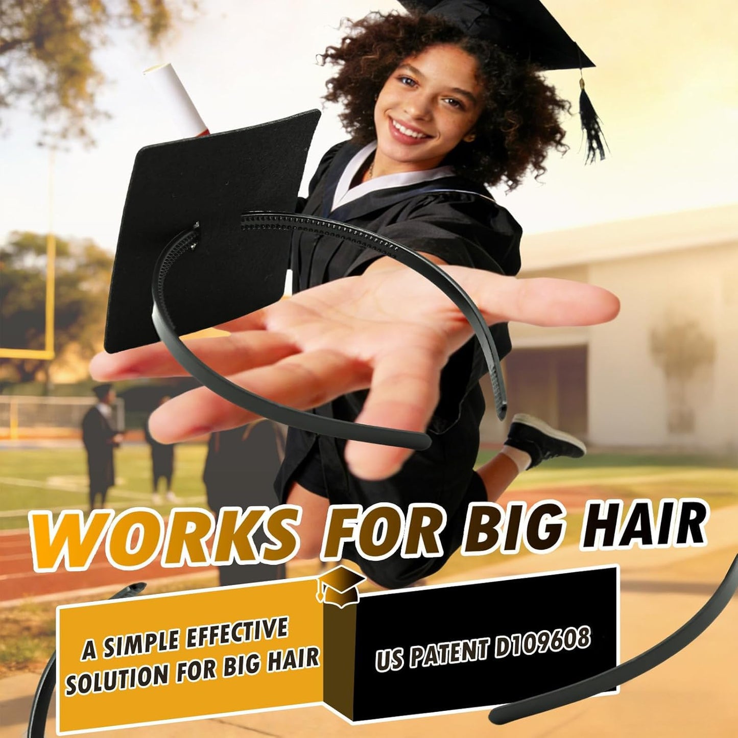 Graduation Cap Headband - Secure Non-Slip Hairband for Graduates | Essential Gift for College Students