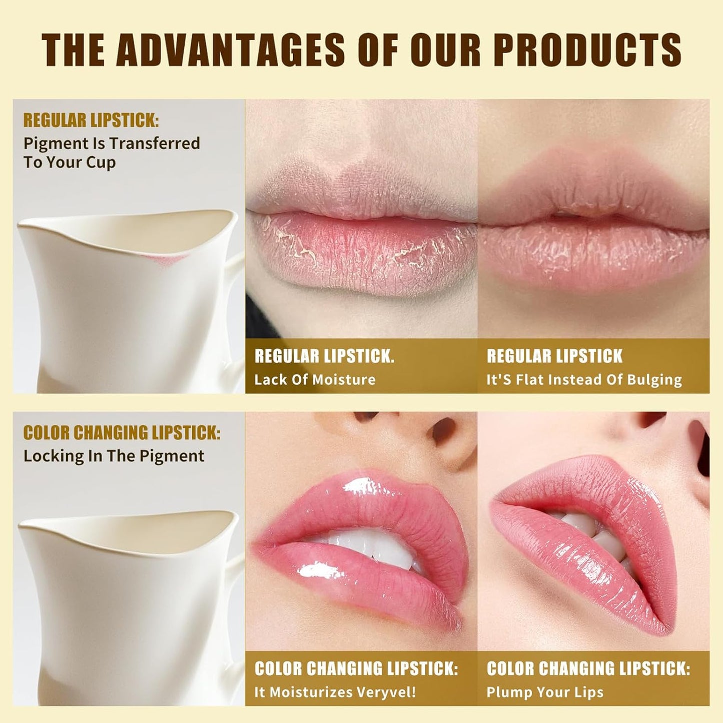 Color Changing Lipstick - pH Adaptive Moisturizing Formula | Long-Lasting Lip Gloss for Women