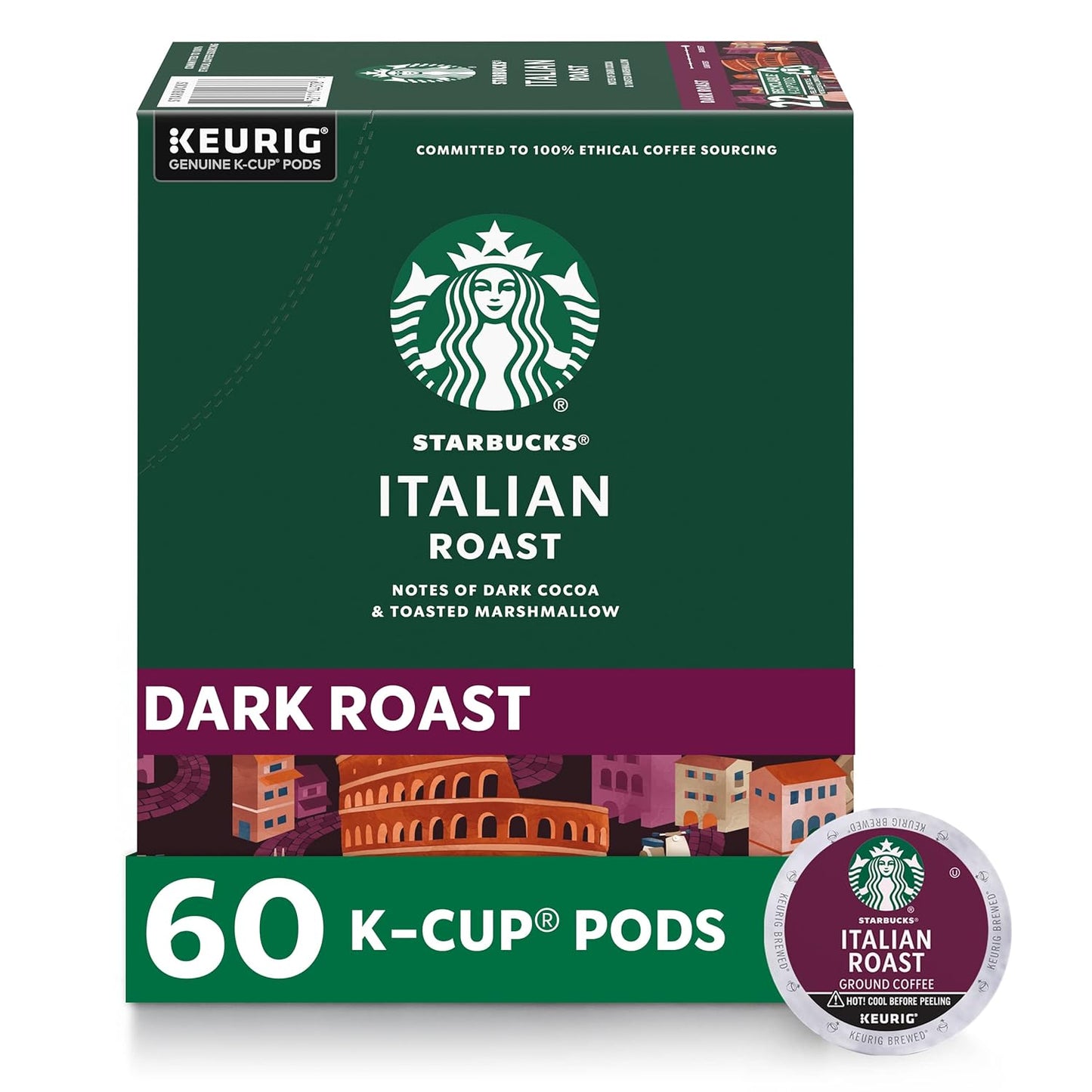 Starbucks K-Cup Coffee Pods - Dark Roast French Roast for Hot or Iced Coffee | 96 Count