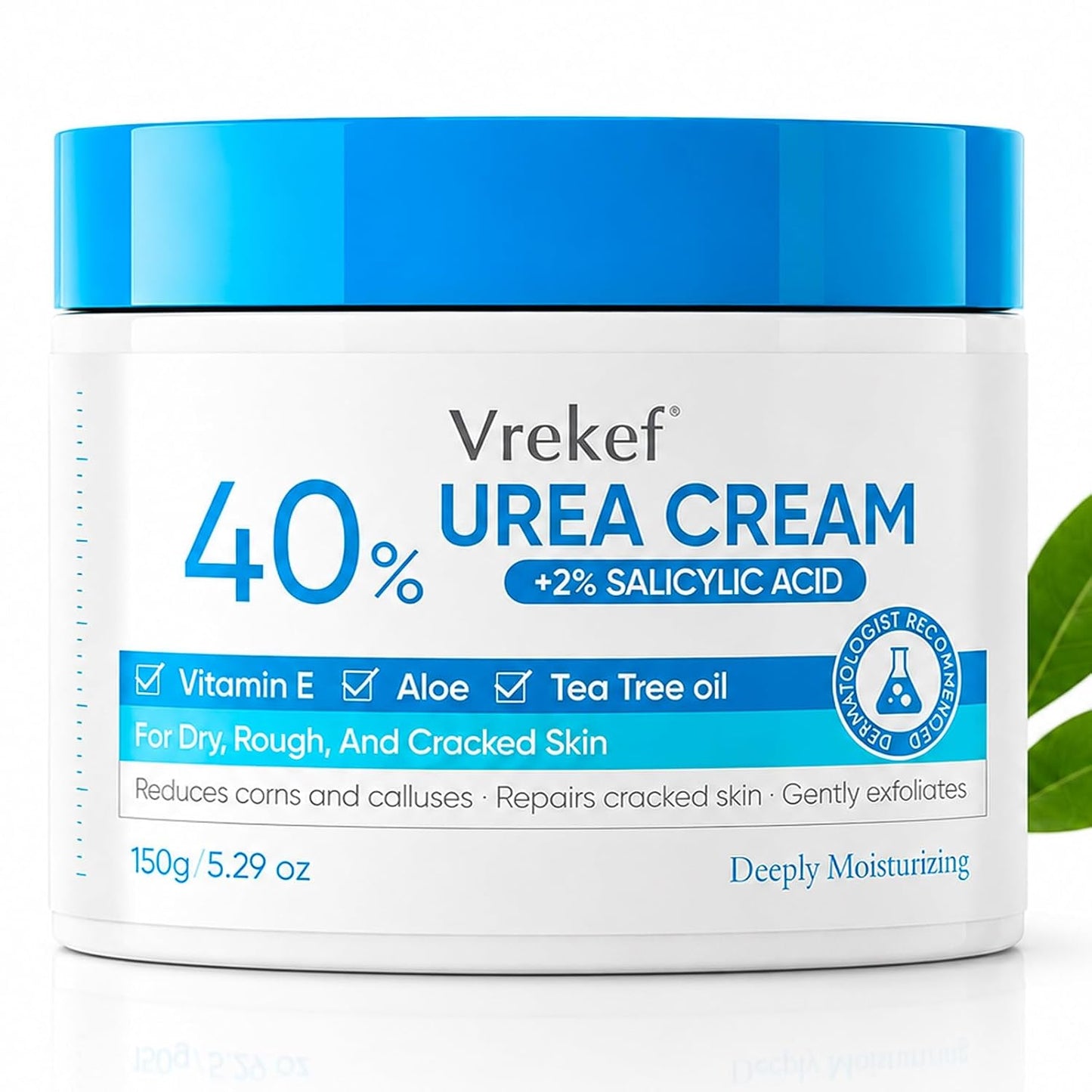 Urea Cream 40% with 2% Salicylic Acid - Maximum Strength Foot & Hand Cream for Dry Cracked Heels | 5.29 oz