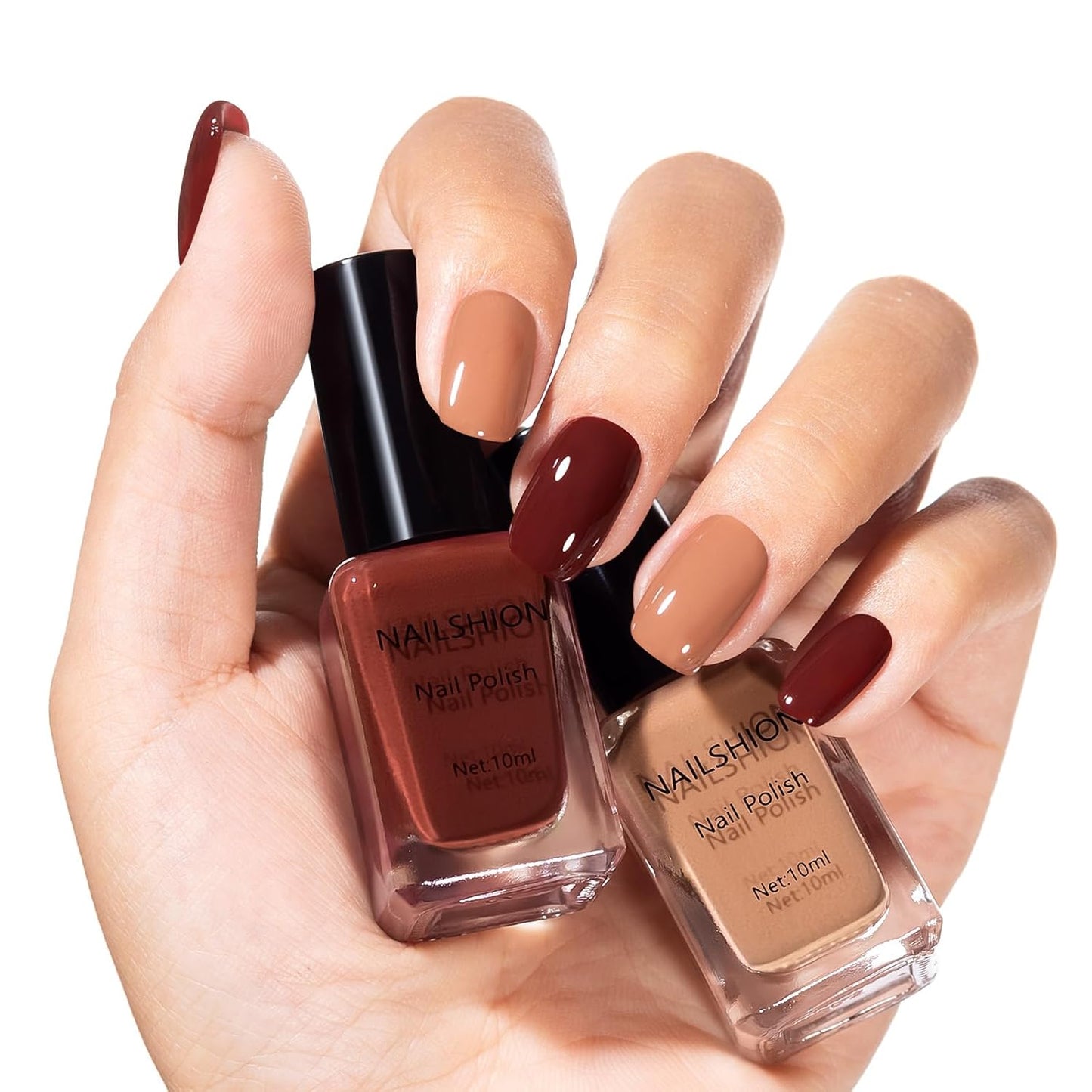 Rainbow Nail Polish Set - 10ml, 16 Colors | Air Dry, Base & Top Coat, Remover Pads for Nail Art Lovers