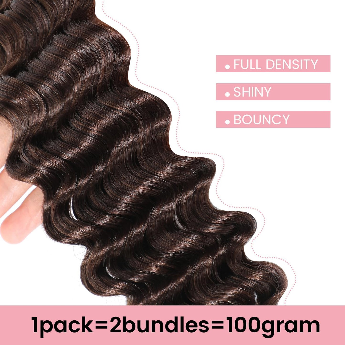 Color 4 Boho Human Hair Braiding Brown Boho Human Hair For Braiding Chocolate Brown Braids Deep Wave #4 Bulk Bohemian Braids 100g 14 14 Inch