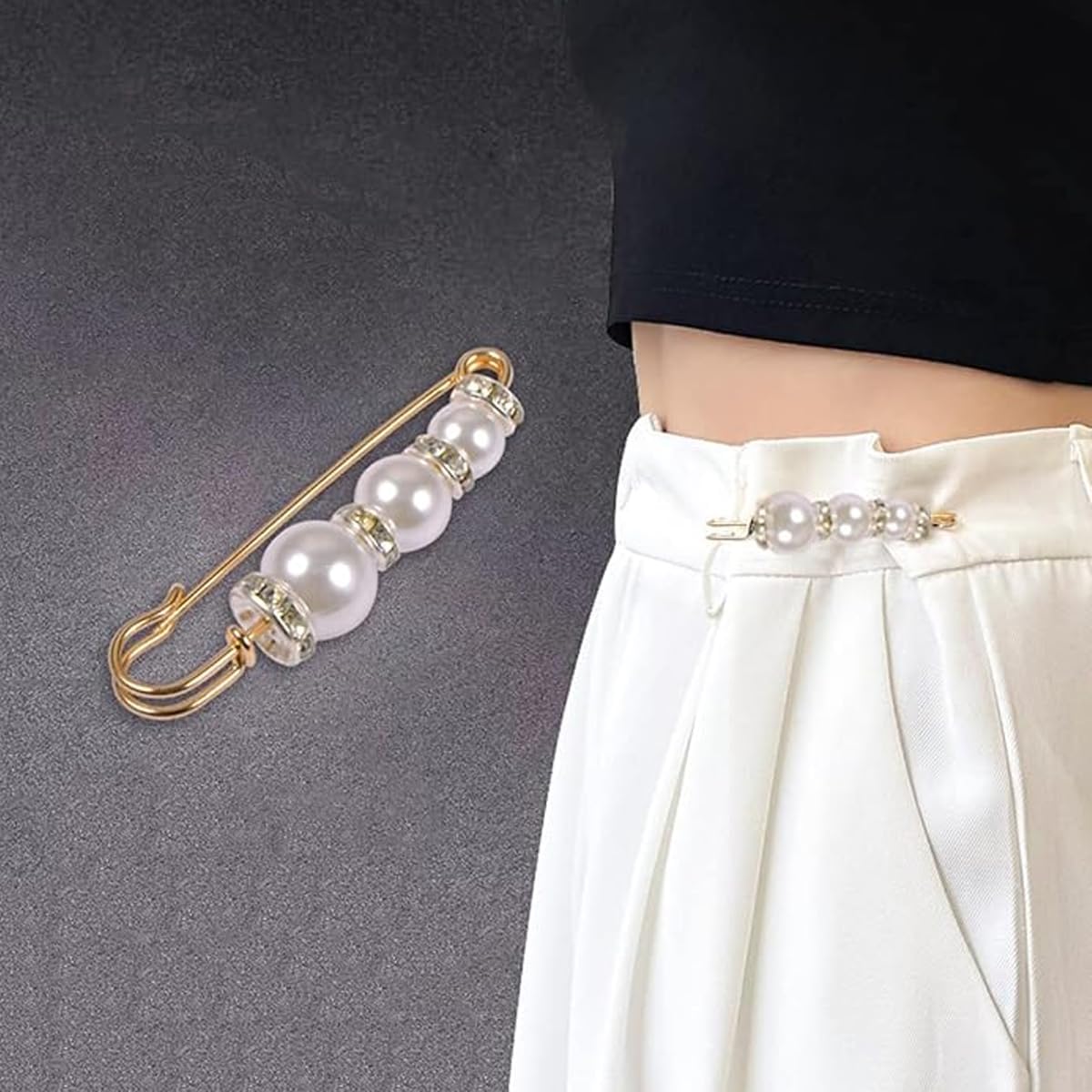 Pearl Brooch Set - 7 Pcs Elegant DIY Accessories for Sweater, Shawl, Dress & Scarf | White