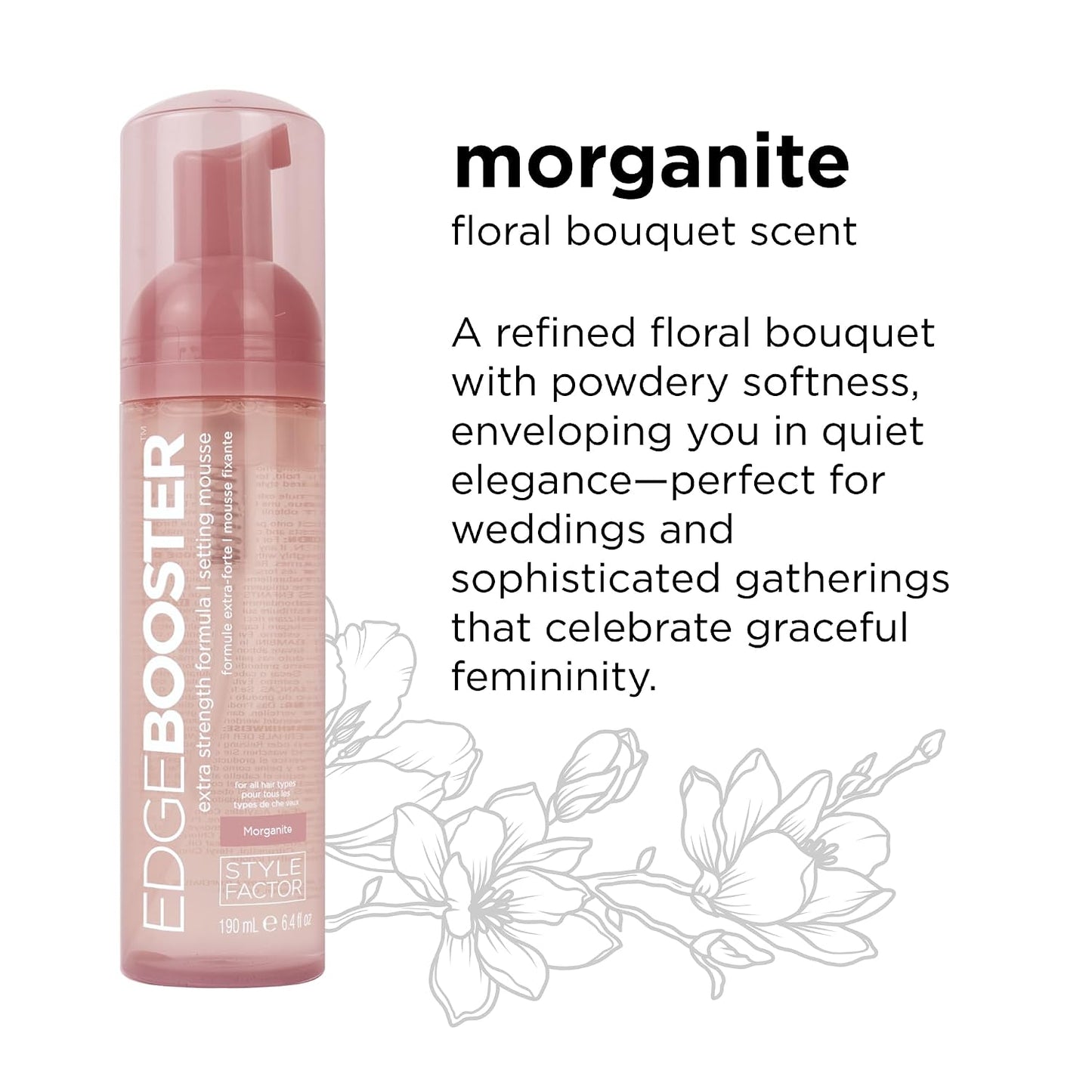 Style Factor EDGE BOOSTER Mousse - Extra Strength Frizz Control & Volume | 6.4oz Morganite for Curly Hair