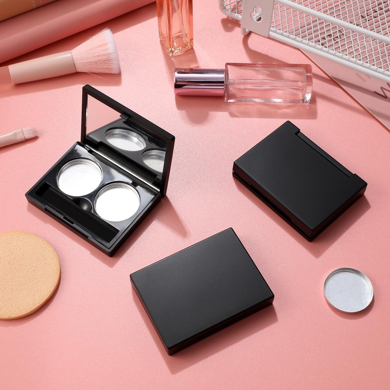 Empty Eyeshadow Cases - 3Pcs Plastic Square Makeup Palettes for Travel | Compact Organizer 2.44x1.81x0.39 Inch