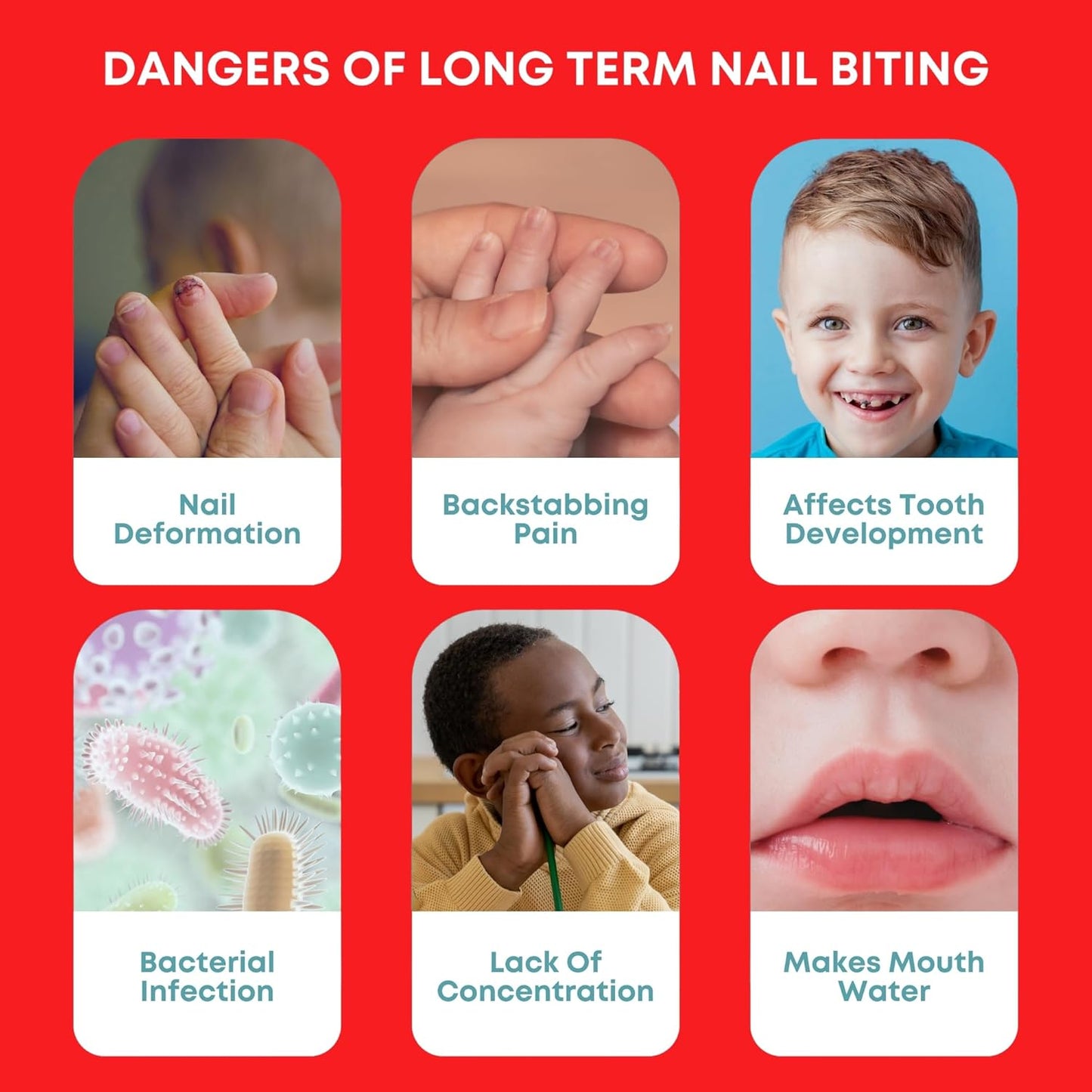 Natural Nail Biting & Thumb Sucking Solution - 100% Kid Safe Bitter Deterrent | Gentle on Skin & Nails | 21-Day Results