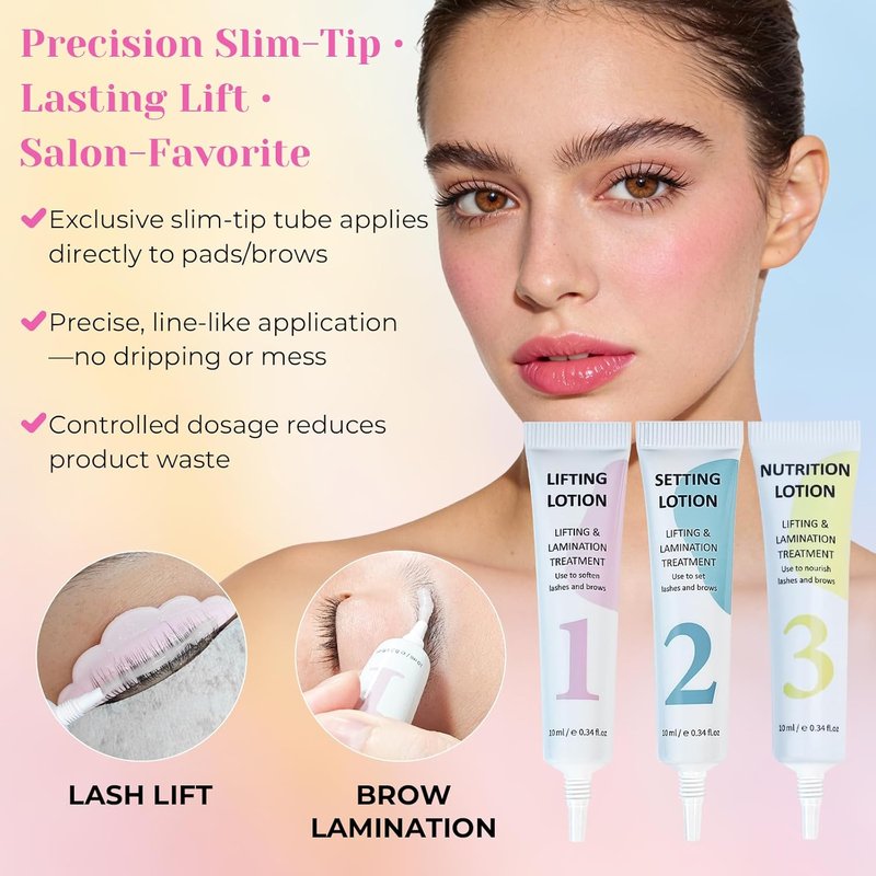 Korean Lash Lift Lotion Set - 10ml Lifting, Setting & Nutrition | Salon-Grade Brow Lamination Treatment