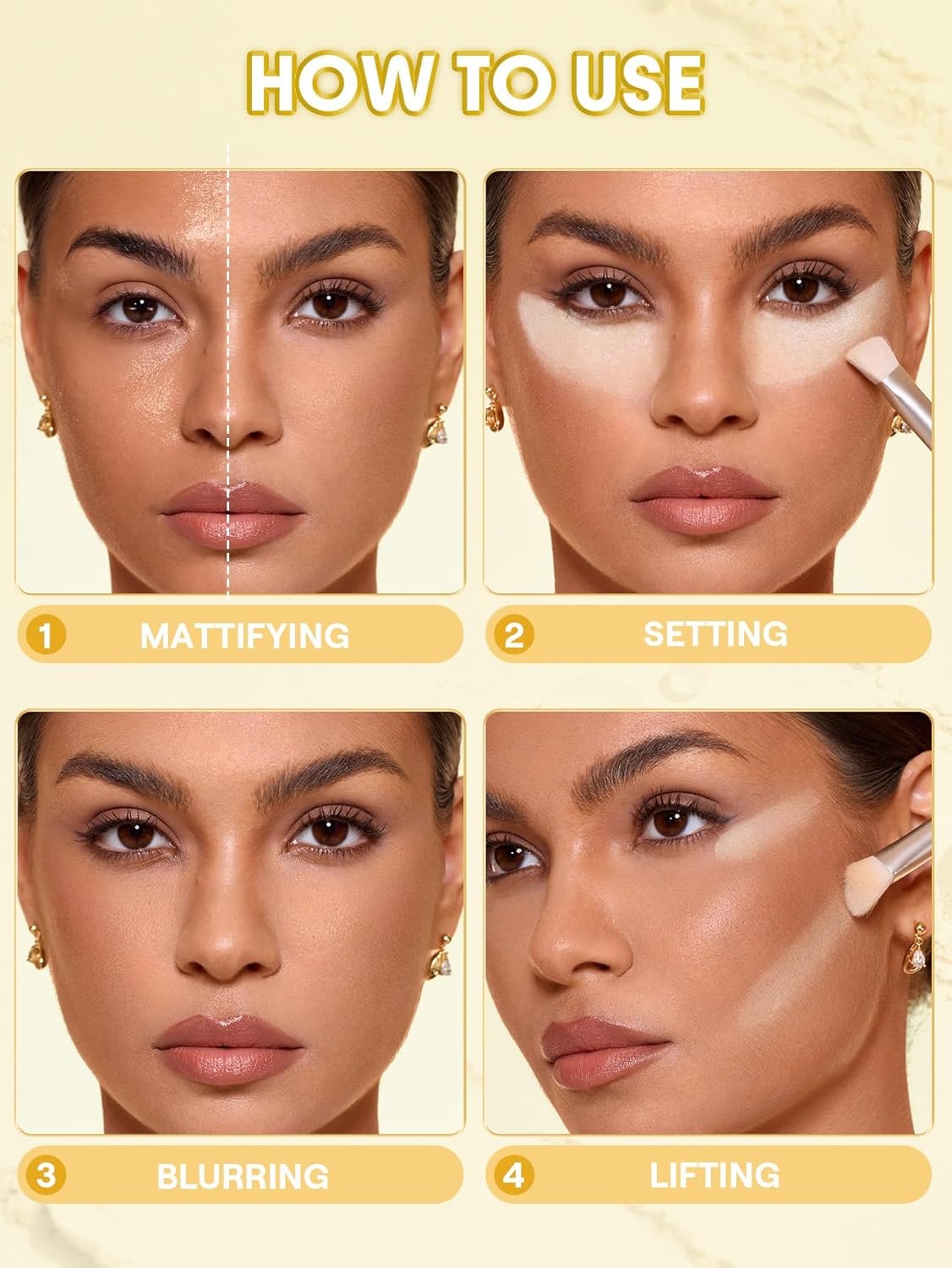 Ultra-Fine Blur & Lift Setting Powder Duo - Banana Shade | Perfect for Flawless Makeup Finish