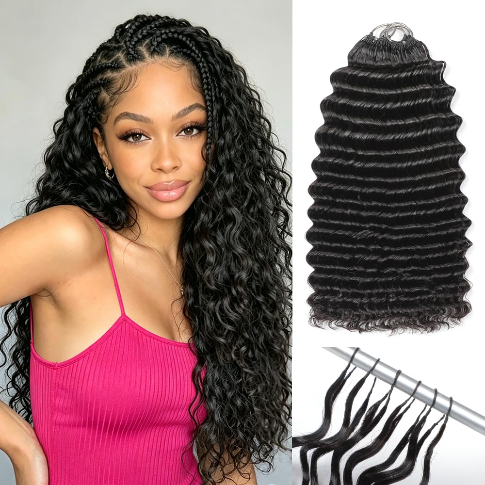 Human Crochet Hair for Black Women - Deep Wave 16 Inch 125g | Ombre Invisible Miracle Knots Extensions T27#