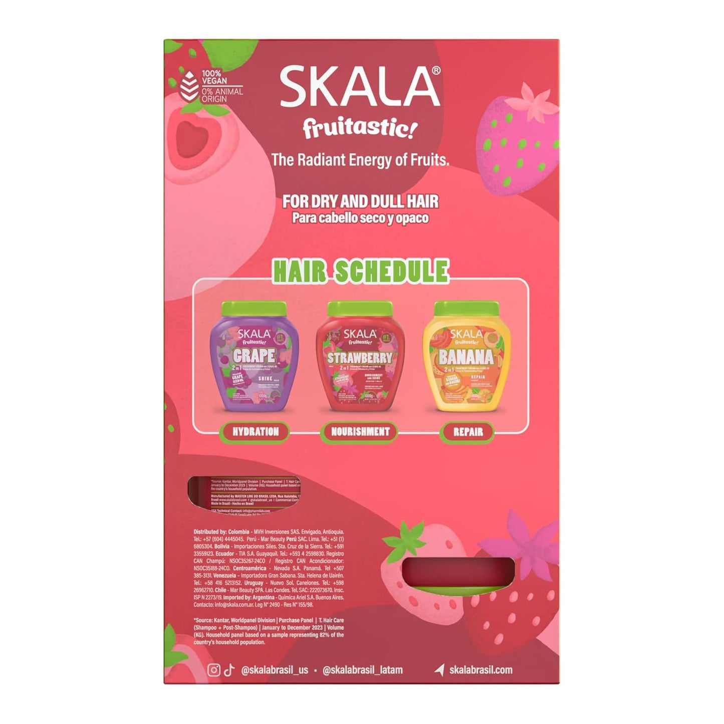 SKALA Strawberry Shampoo & Conditioner Kit - Moisturizing Vegan Hair Care for Soft, Healthy Hair | 325 mL Each