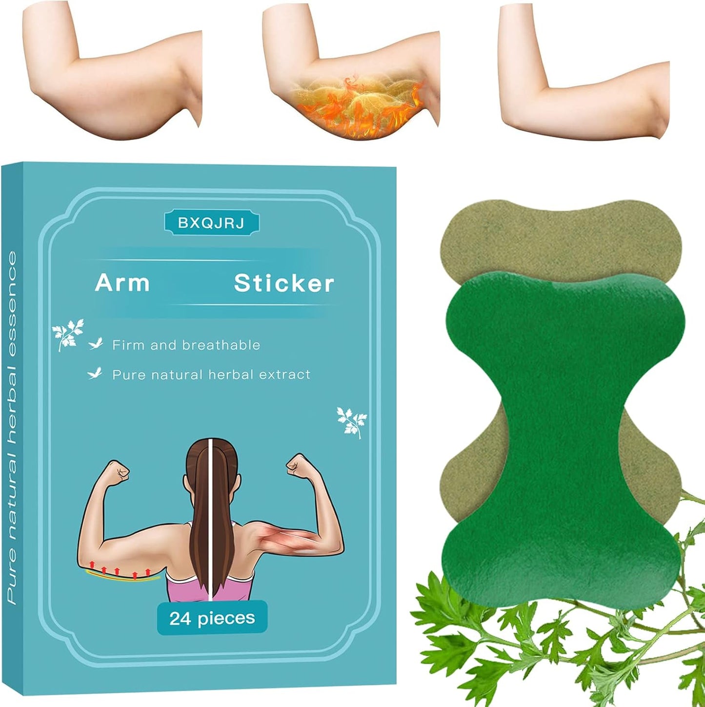 Mugwort Patches - 24 Natural Herbal Stickers for Arm & Leg Relief | Effective Wormwood Therapy