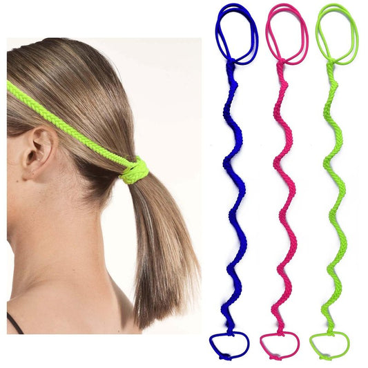 3 Packs 16" Hair Ties No Metal Hook for Women, Elastic Hair Bands for Short Fine Hair Workout Ponytails Holders Stong Strechy Pony Tail Wrap Hair Tie for Swimming Motorcycle Rides Sports