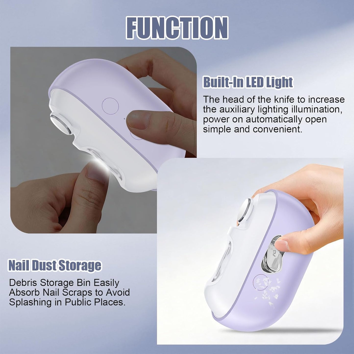 Electric Nail Clipper - Effortless Grooming Tool for Quick Nail Care | Purple Color