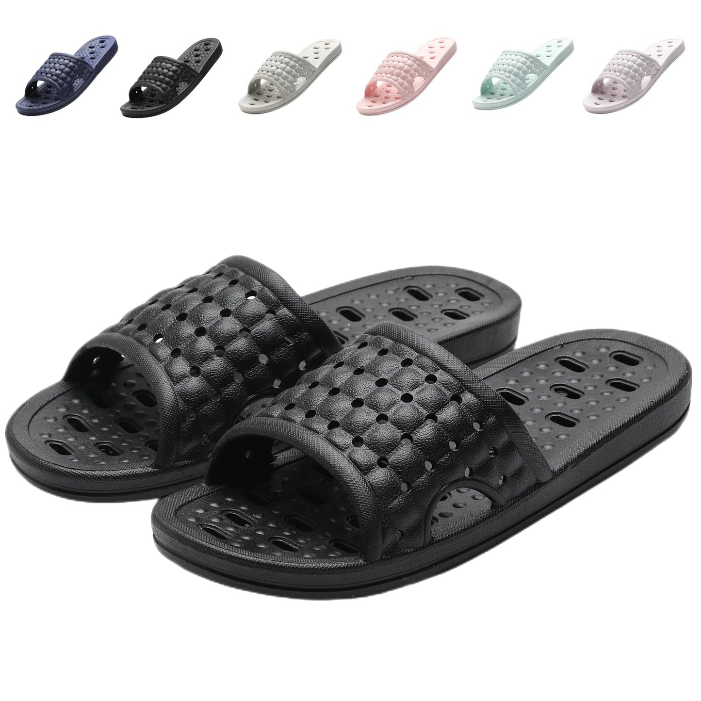 COZYAREA Shower Shoes Quick Dry Non-Slip Bathroom Slippers for Men Women Dorm Home Slides