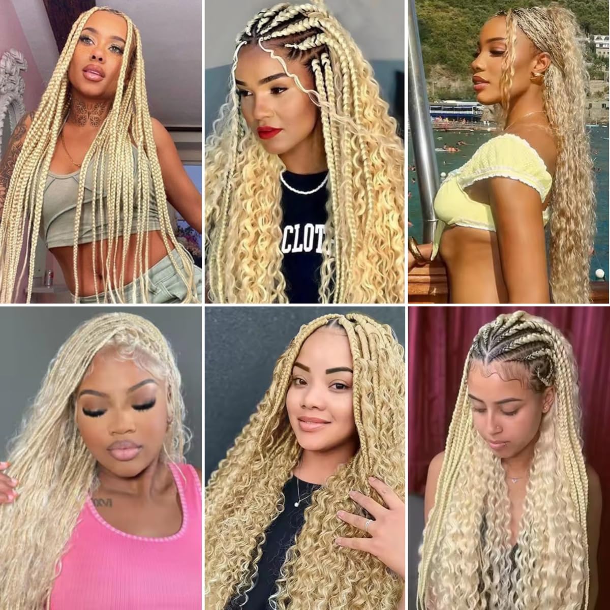 18 18 18 Inch #613 Blonde Human Braiding Hair for Boho Braids Deep Curly 150g 3 Bundles/Pack Boho Human Hair for Braiding Blonde Deep Water No Weft Extensions Knotless Human Boho Braiding Hair