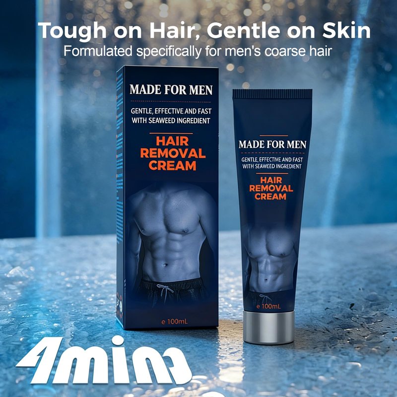 Fast-Acting Body Hair Removal Cream for Men, 2026 New Men’s Hair Removal Cream for Full Body and Intimate Areas, Moisturizing Soothing Painless Depilatory Cream for Male Grooming (3, One Size)