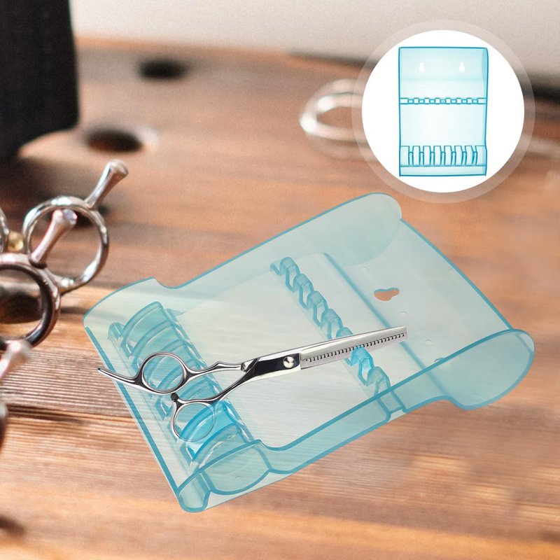 TOVINANNA Scissor Holder for Hairdressers 8.07x5.51x1.96In Clear Acrylic – Transparent Quick-Access Storage Wear-Resistant – for Salon Barber Station Home Hotel for Hairstylists Barbers Groomers