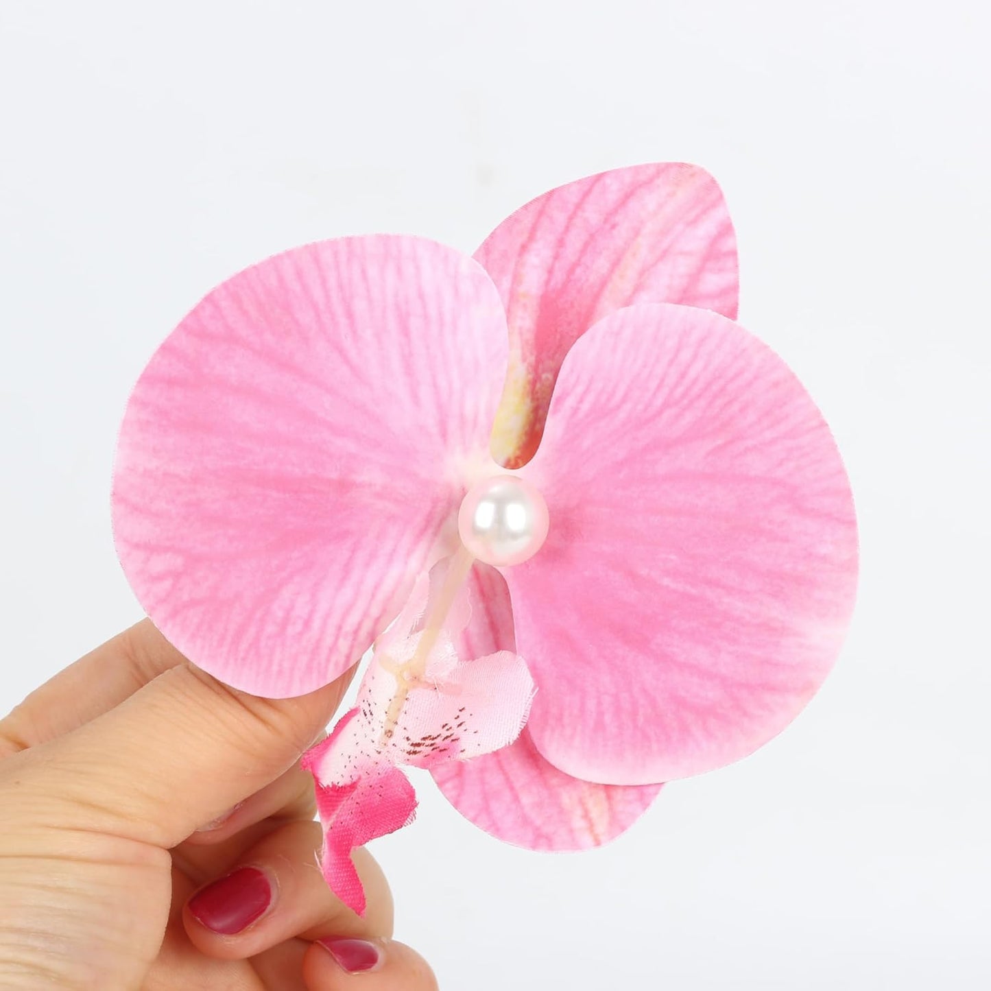 Hawaiian Flower Hair Clips - 7-Piece Set of 4-Inch Tropical Orchid Pins | Perfect for Beach Parties & Luau Outfits