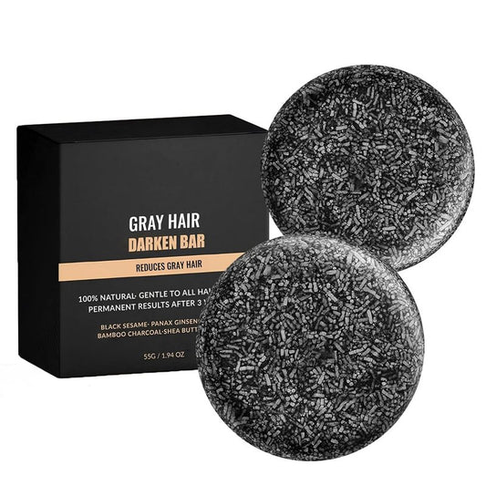 F FENG PEI Black Shampoo Bar for Hair & Beard Darkening,Gray Hair Reverse Bar Soap,Deep Clean & Nourish the Scalp, Black Soap for Gray Hair Coverage, Natural Darkening Shampoo Soap 2Pcs