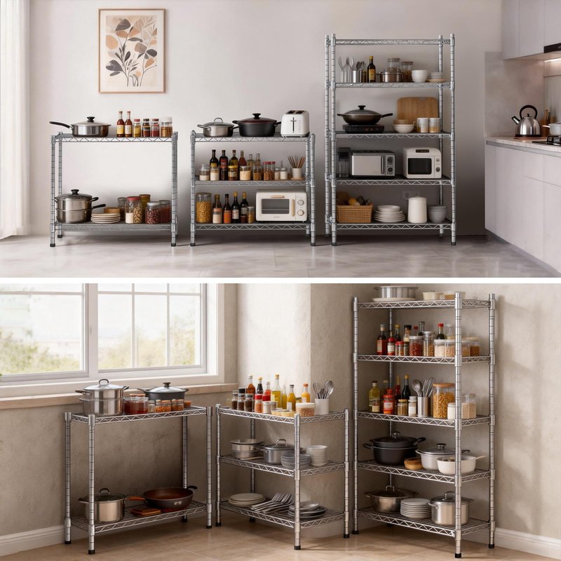 AIRAJ 33”W Storage Shelves with Wheels | 5 Tier Wire Shelving | 1500 LBS Metal Shelving | Garage Shelving Units and Storage | Wire Rack Adjustable Layer Height | 33”W×13”D×73” H| Electroplated Silver