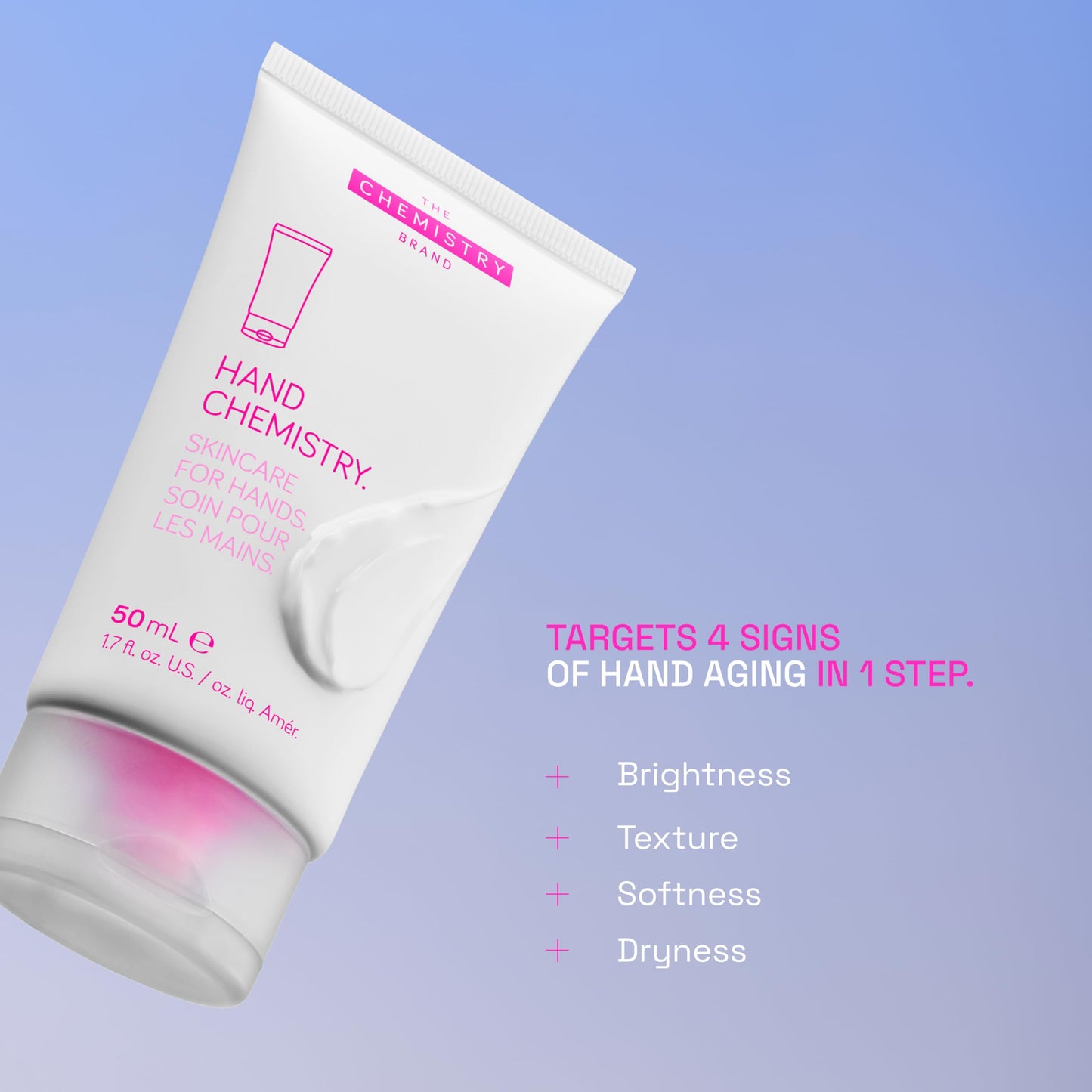 The Chemistry Brand Hand Cream, Hand Chemistry Multi-Functional Lotion for Aging, Brightening, Softening, Dry Cracked Hands, Non Greasy, 1.7 Fl Oz