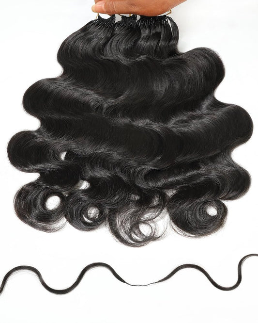 BEEOS Body Wave Miracle Knots Crochet Hair 160g, Pre-Separated Knotless Feather Crochet Human Hair for Black Women, Reusable 22 Inch Natural Black
