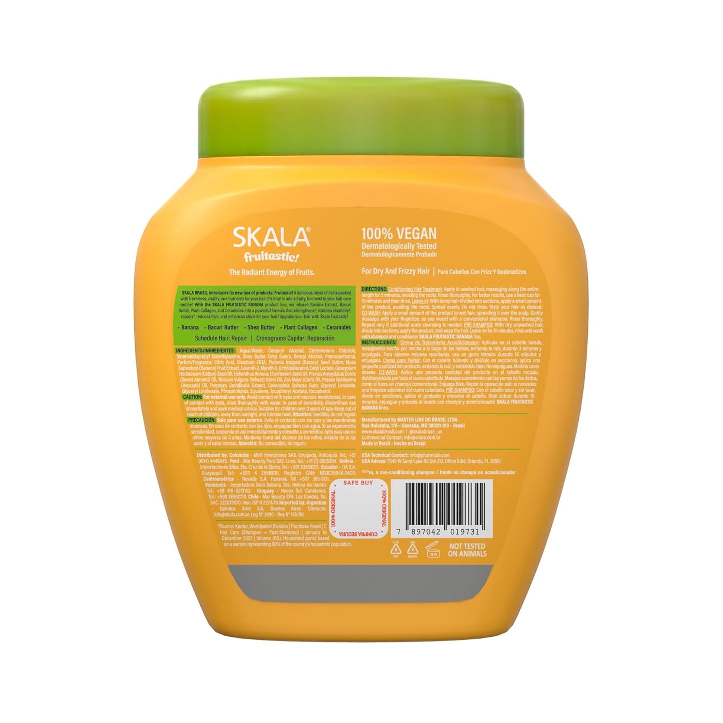 Skala Banana 2-in-1 Treatment Cream | Vegan Leave-In Conditioner for All Hair Types, Deep Hydration & Frizz Control - 1000g
