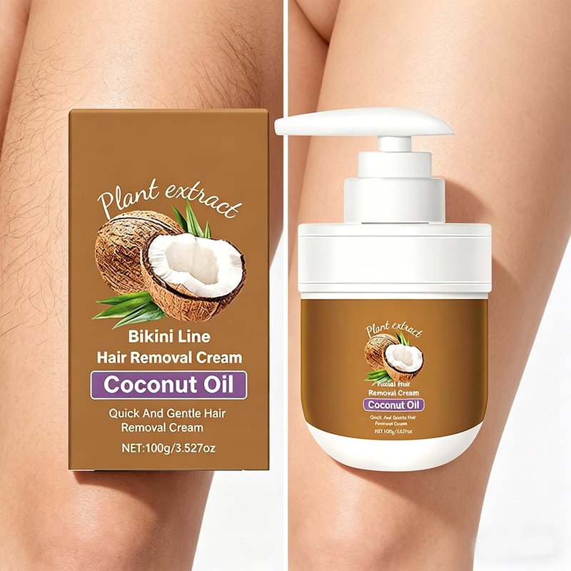 EZNFSW Coconut Oil Facial Hair Removal Cream, Plant Extract Organics Painless Formula for Sensitive Skin – 3.5 oz
