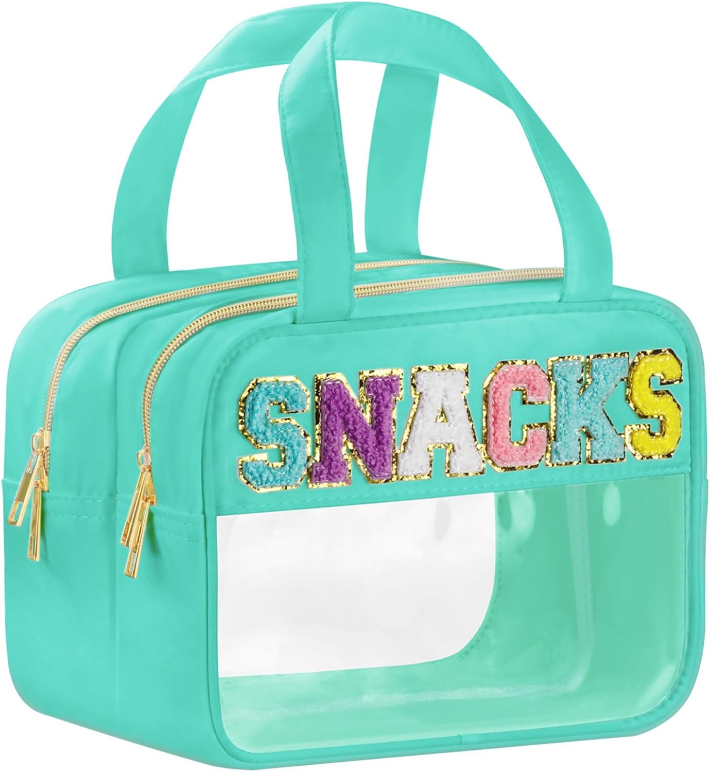 Dance Chenille Letter Bags - Clear Makeup Travel Pouch | Waterproof Nylon & PVC, Large Cosmetic Storage for Women