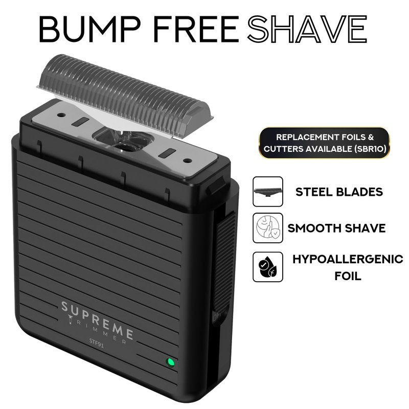 Supreme Trimmer Solo Lite Foil Shaver for Men | Rechargeable Electric Razor + 90 Min Runtime, Type-C USB Fast Charging | Lightweight Travel Shaver, Easy to Carry | STF91