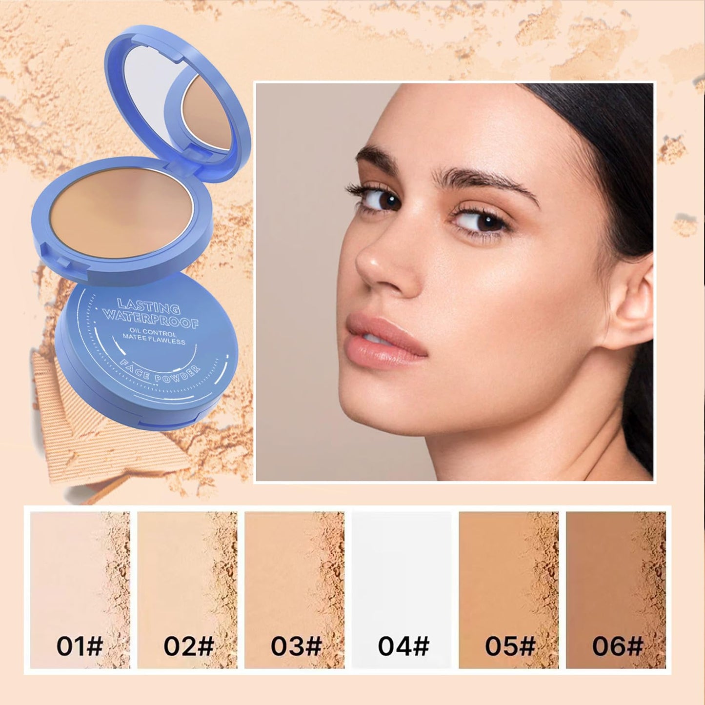 NAISSIYA Oil Control Face Pressed Powder,Matte Smooth Flawless Setting Powder Makeup,Waterproof Long Lasting Finishing Powder,Cruelty Free Lightweight Face Cosmetics,0.35Oz (#1-CLASSIC IVORY)