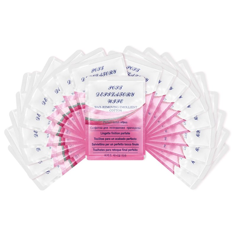 Beauty7 Post Wax Calming Oil Wipes 20 Packs Big Size Post Wax Oil Wipes for Body Leg Arm Post Waxing Cleanser After Wax Remover Removes Residue Reduces Redness Refill Pack