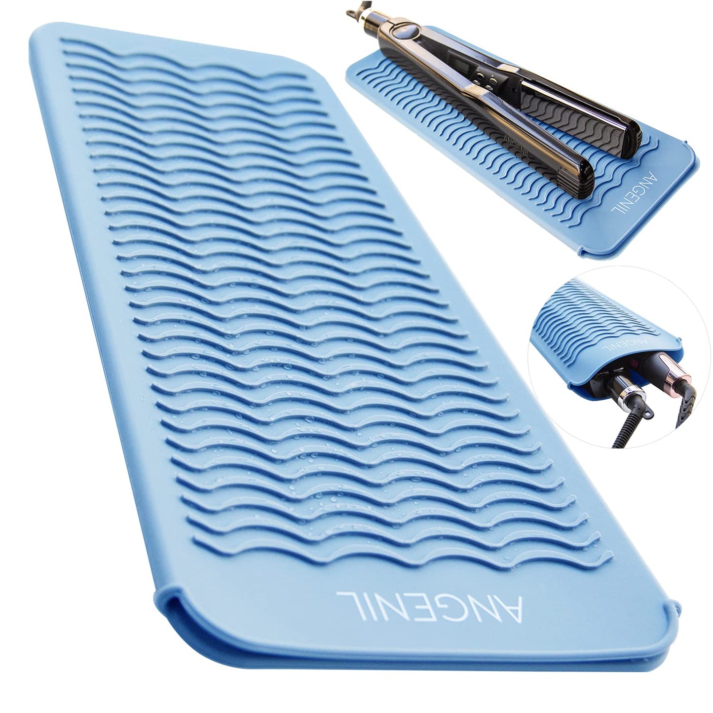 Silicone Heat Resistant Travel Mat Pouch for Hair Tools - Black | Fits Flat Iron, Curling Wand, Crimper
