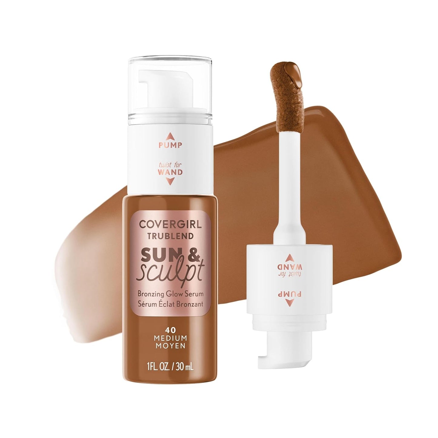 COVERGIRL TruBlend Bronzing Glow Serum - Buildable Radiant Finish | 30 Light Medium